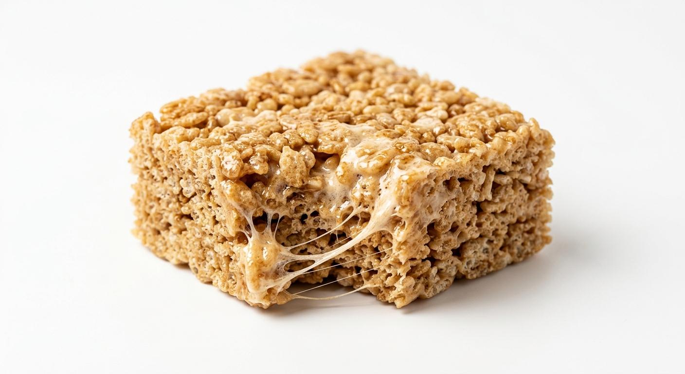 Marshmallow crispy rice treat.